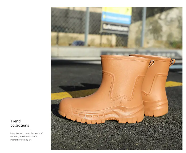 Women's Mid-barrel Rain Boots Fashionable Waterproof Anti-slip Rubber Shoes Good-looking Rain Boots Women's Adult Four Seasons Water Shoes Water Boots — feature 11