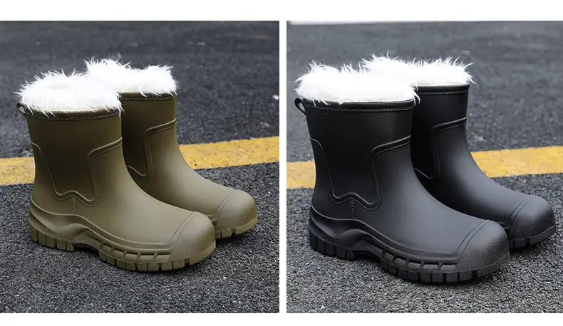 Women's Mid-barrel Rain Boots Fashionable Waterproof Anti-slip Rubber Shoes Good-looking Rain Boots Women's Adult Four Seasons Water Shoes Water Boots — feature 35