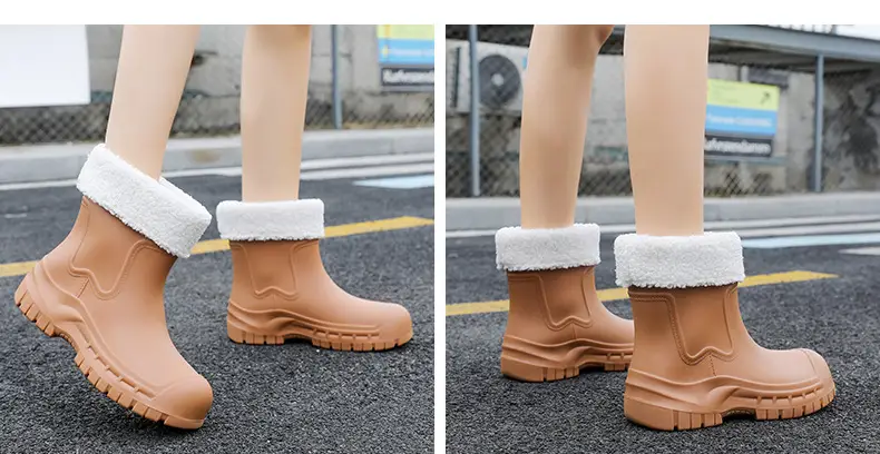 Women's Mid-barrel Rain Boots Fashionable Waterproof Anti-slip Rubber Shoes Good-looking Rain Boots Women's Adult Four Seasons Water Shoes Water Boots — feature 40
