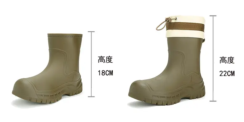 Women's Mid-barrel Rain Boots Fashionable Waterproof Anti-slip Rubber Shoes Good-looking Rain Boots Women's Adult Four Seasons Water Shoes Water Boots — feature 51