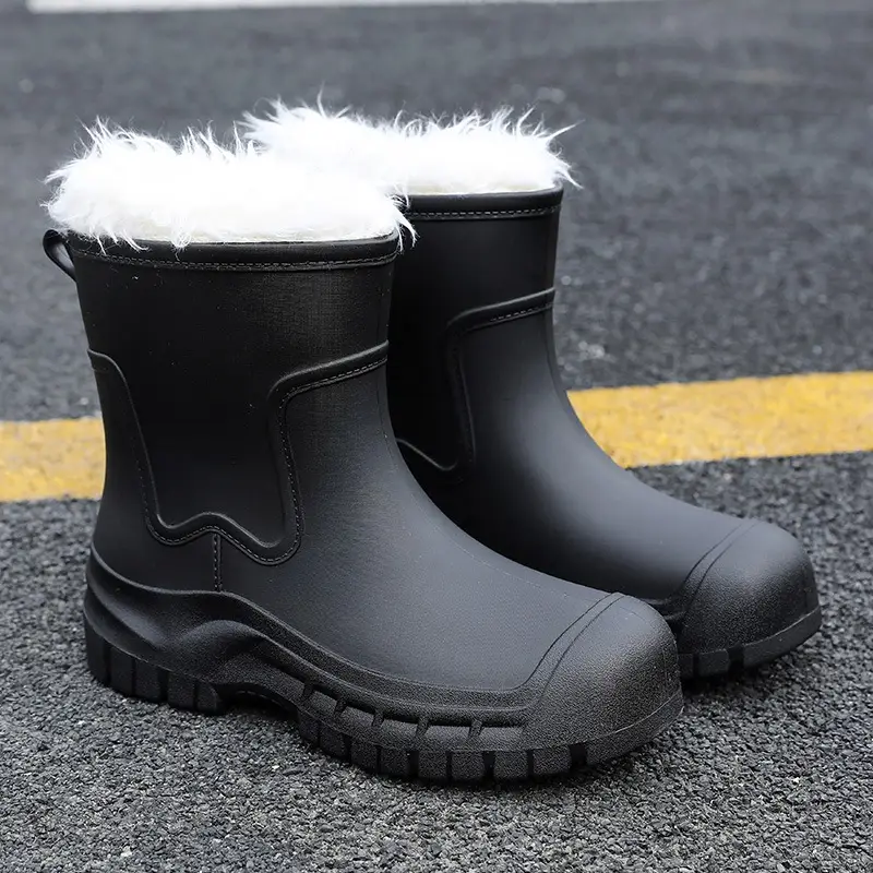 Women's Mid-barrel Rain Boots Fashionable Waterproof Anti-slip Rubber Shoes Good-looking Rain Boots Women's Adult Four Seasons Water Shoes Water Boots - Image 12