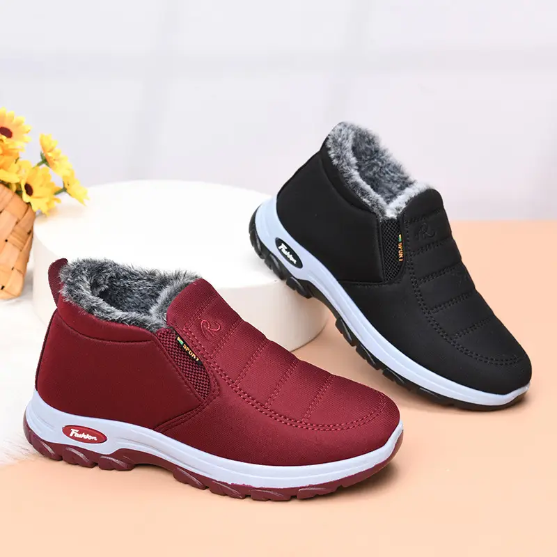Winter Fleece-Lined Thickened Cotton Shoes for Women, Warm Snow Boots for Middle-Aged and Elderly Mothers, Cross-Border Temu, Non-Slip, Warm, and Comfortable - Image 7