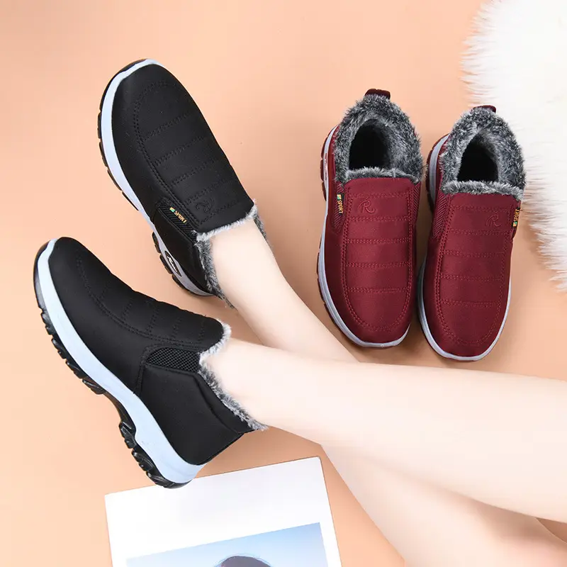 Winter Fleece-Lined Thickened Cotton Shoes for Women, Warm Snow Boots for Middle-Aged and Elderly Mothers, Cross-Border Temu, Non-Slip, Warm, and Comfortable - Image 8