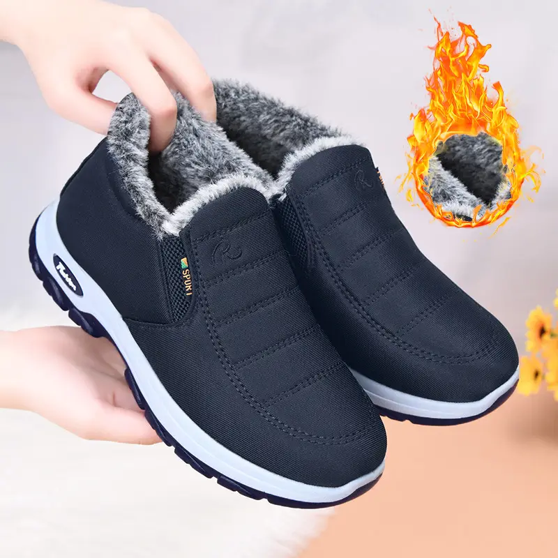 Winter Fleece-Lined Thickened Cotton Shoes for Women, Warm Snow Boots for Middle-Aged and Elderly Mothers, Cross-Border Temu, Non-Slip, Warm, and Comfortable - Image 3