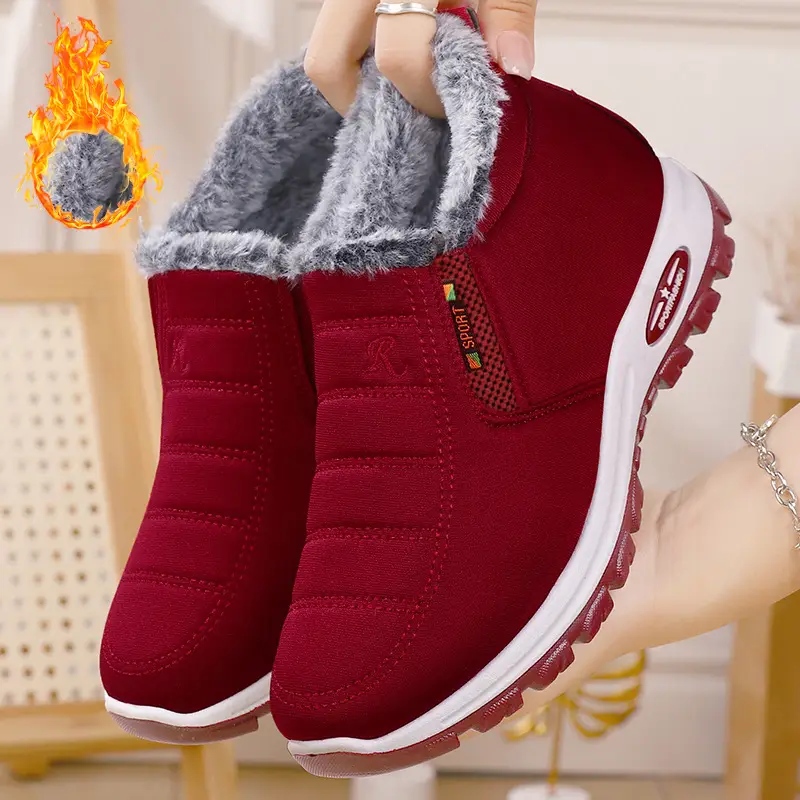 Winter Fleece-Lined Thickened Cotton Shoes for Women, Warm Snow Boots for Middle-Aged and Elderly Mothers, Cross-Border Temu, Non-Slip, Warm, and Comfortable - Image 5