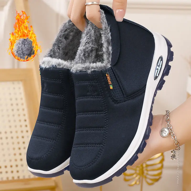 Winter Fleece-Lined Thickened Cotton Shoes for Women, Warm Snow Boots for Middle-Aged and Elderly Mothers, Cross-Border Temu, Non-Slip, Warm, and Comfortable - Image 6