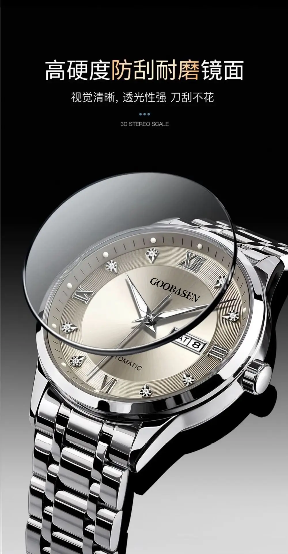Men's Anti-Mechanical Explosion Watch with High Density Glass & Light Effect — feature 8