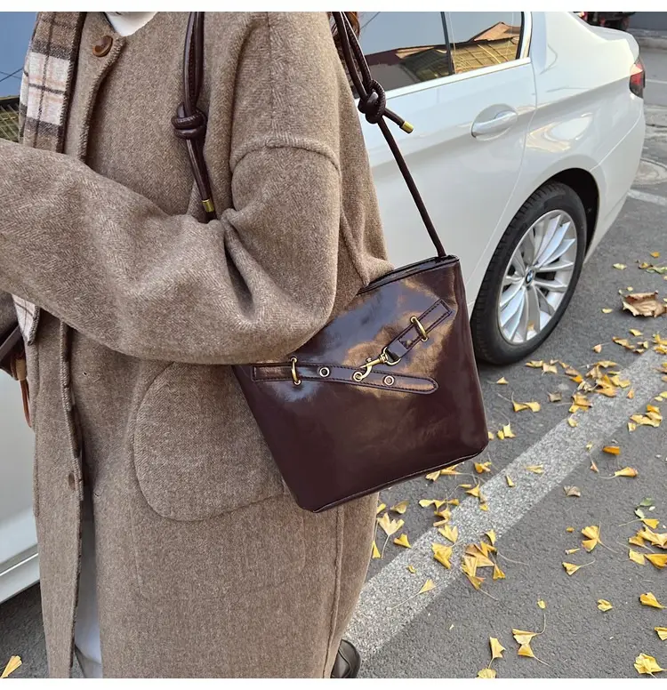 Women's Crossbody Bag Brown Retro Textured 2024 — feature 21