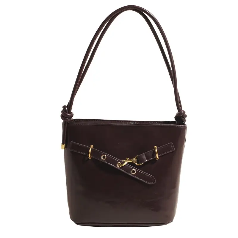 Women's Crossbody Bag Brown Retro Textured 2024 - Image 2