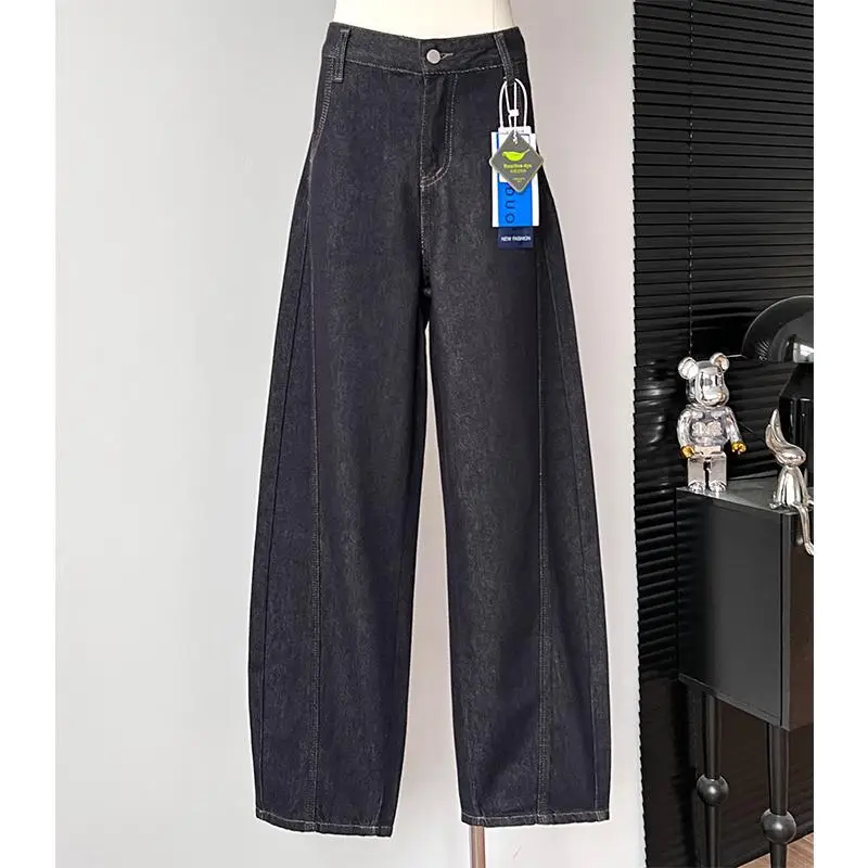 Dark Blue High-Waisted Wide Leg Pants for Women