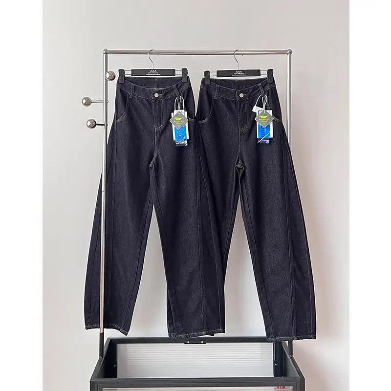 Dark Blue High-Waisted Wide Leg Pants for Women
