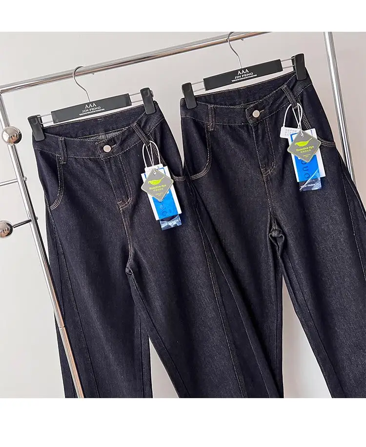 Dark Blue High-Waisted Wide Leg Pants for Women — feature 11