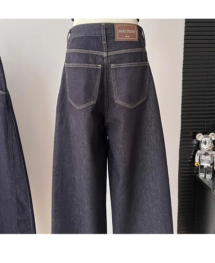 Dark Blue High-Waisted Wide Leg Pants for Women — feature 12