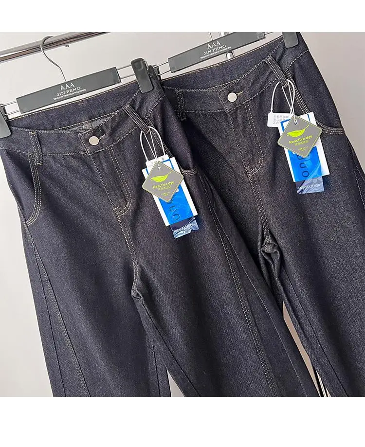 Dark Blue High-Waisted Wide Leg Pants for Women — feature 8