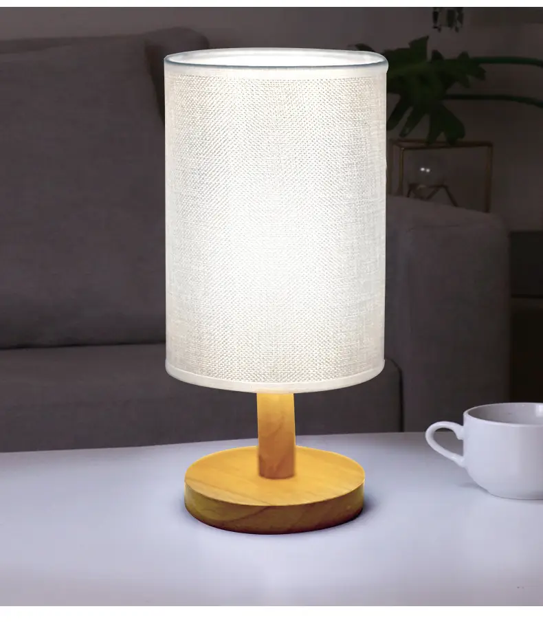 USB Wired Wooden Table Lamp Night Light for Bedroom — feature 4