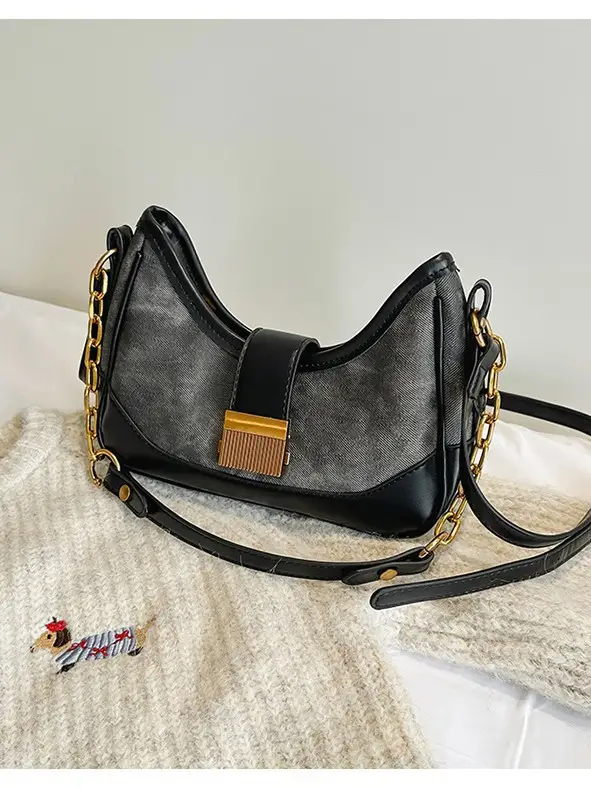 Crossbody Bag White Cream Chain Stitch Shoulder Bag