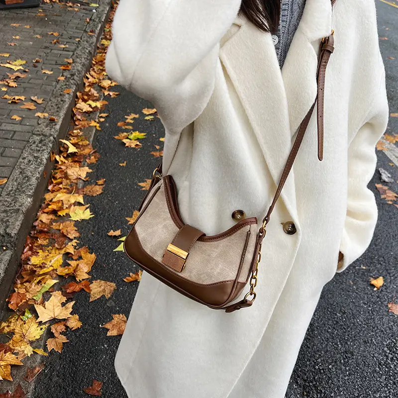 Crossbody Bag White Cream Chain Stitch Shoulder Bag — feature 32