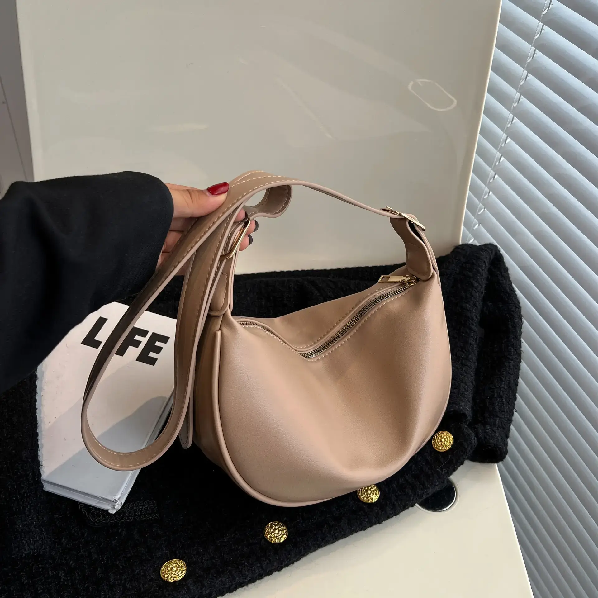 One Shoulder Underarm Bag Women's Beige 2024 — feature 24