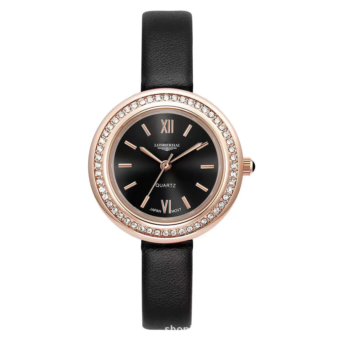 Elegant Black Quartz Watch for Women - Image 2