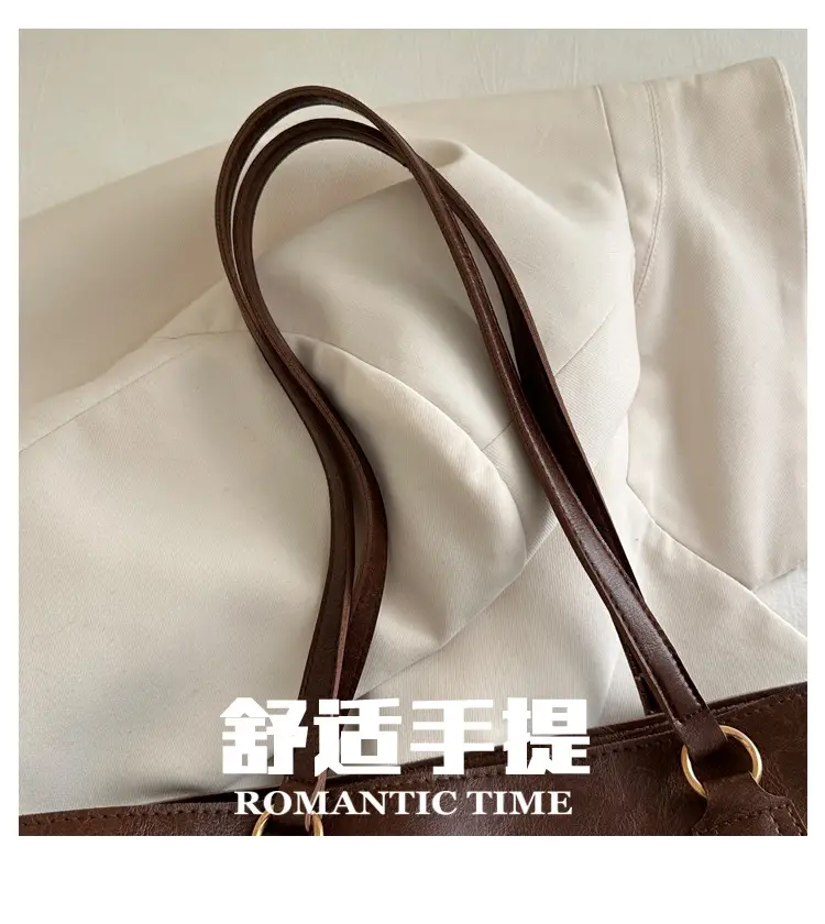 Women's Black Leather Tote Bag with Shoulder Strap — feature 6