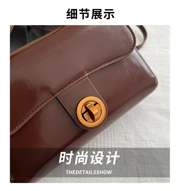 Women's Red Leather Shoulder Bag 2024 New Style — feature 3