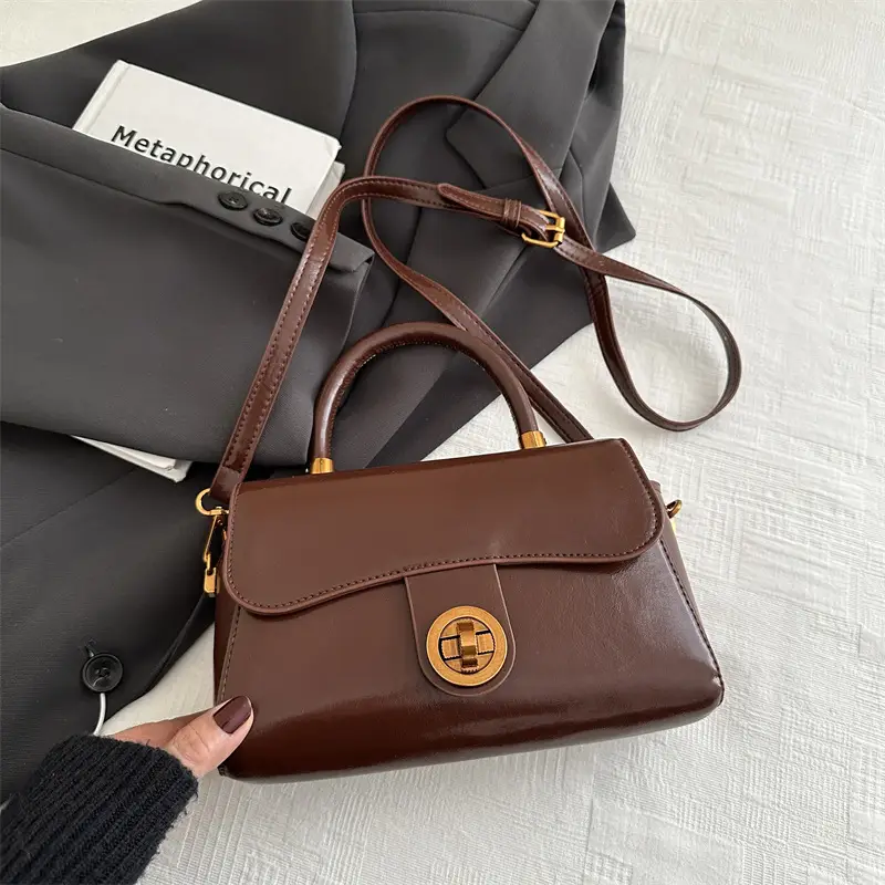 Women's Red Leather Shoulder Bag 2024 New Style - Image 2