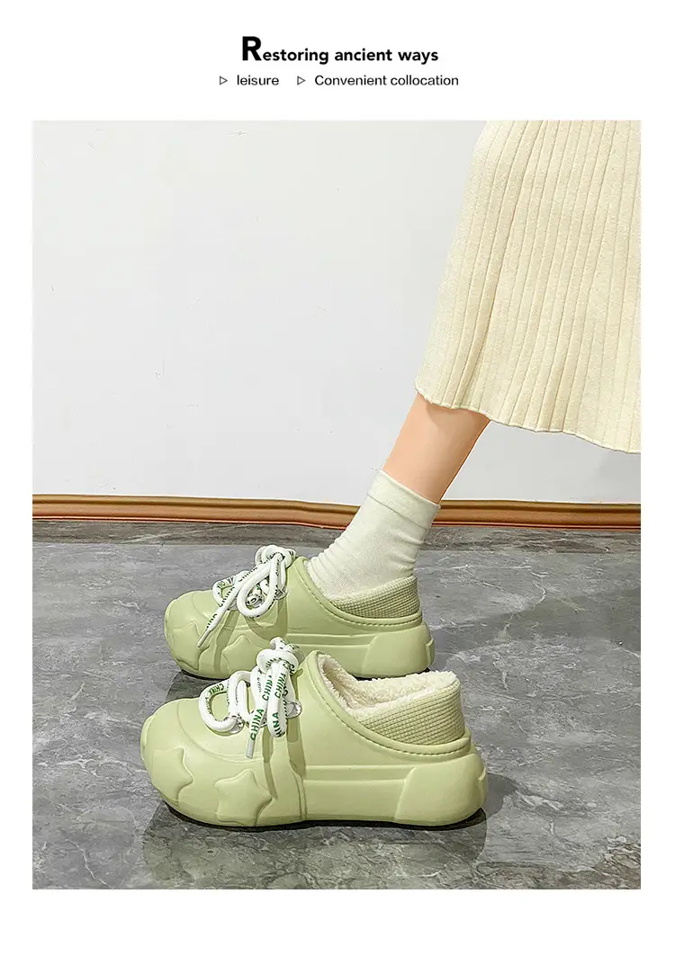 Men's Fleece Winter Slippers Green Warm Winter — feature 14