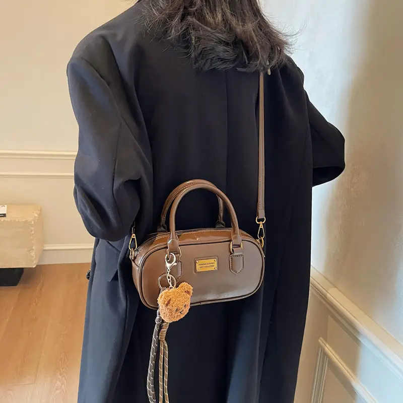 2025 Red Leather Crossbody Bag with Tassel - Image 6