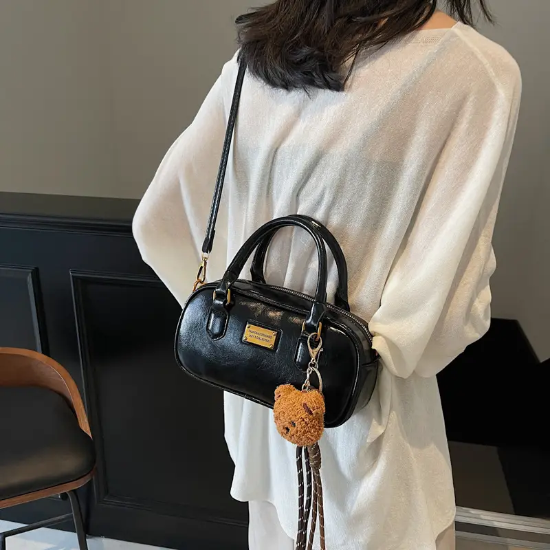 2025 Red Leather Crossbody Bag with Tassel - Image 8