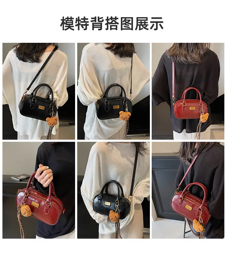 2025 Red Leather Crossbody Bag with Tassel — feature 11