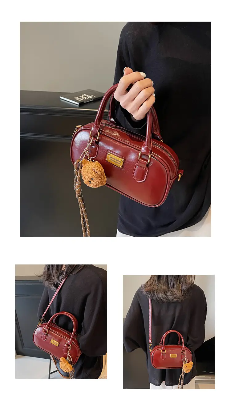 2025 Red Leather Crossbody Bag with Tassel — feature 15
