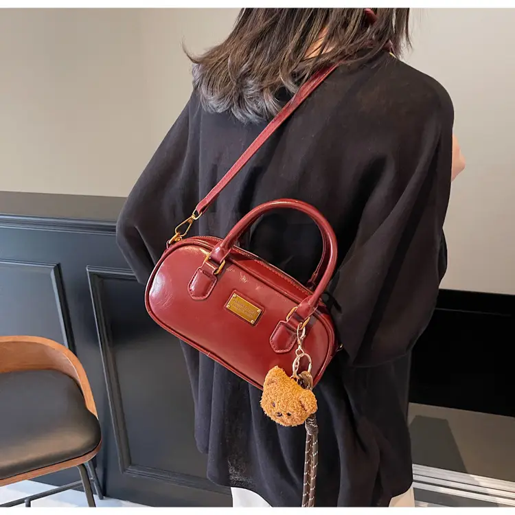 2025 Red Leather Crossbody Bag with Tassel — feature 22