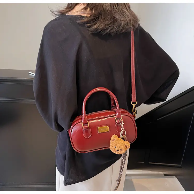 2025 Red Leather Crossbody Bag with Tassel — feature 23