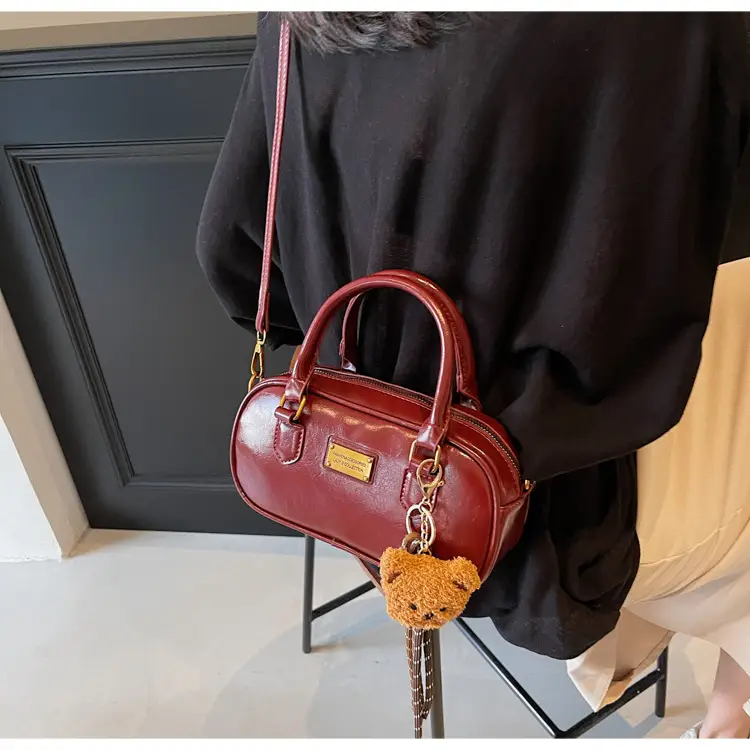 2025 Red Leather Crossbody Bag with Tassel — feature 24