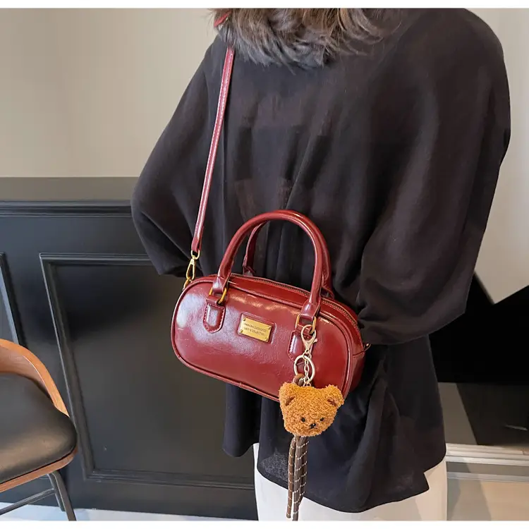 2025 Red Leather Crossbody Bag with Tassel — feature 25