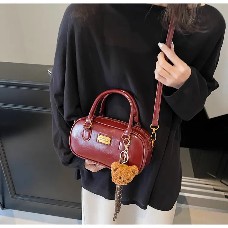 2025 Red Leather Crossbody Bag with Tassel — feature 26
