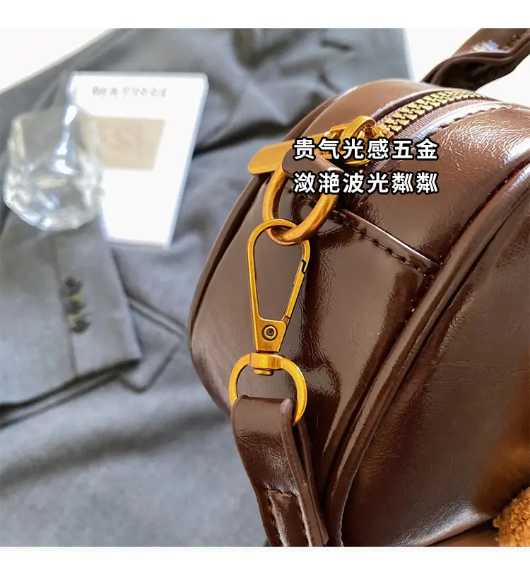 2025 Red Leather Crossbody Bag with Tassel — feature 5