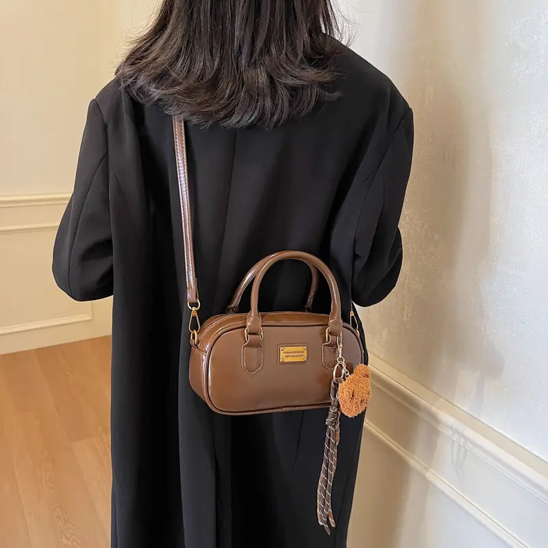 2025 Red Leather Crossbody Bag with Tassel - Image 3