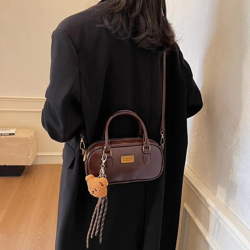 2025 Red Leather Crossbody Bag with Tassel - Image 4