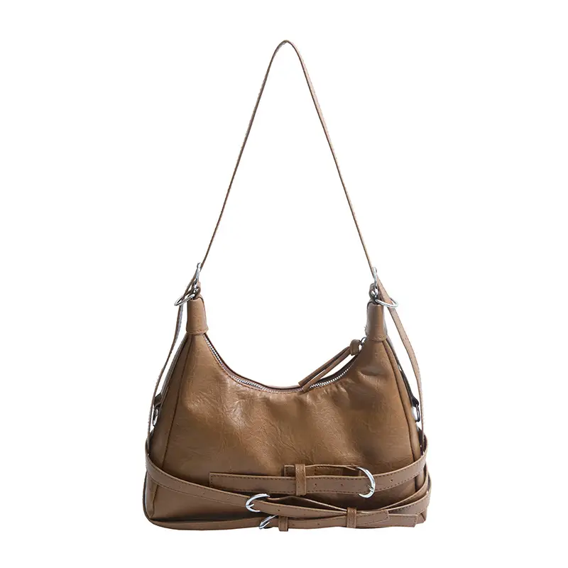 Maillard Retro Crossbody Bag Large Capacity Brown Leather - Image 4