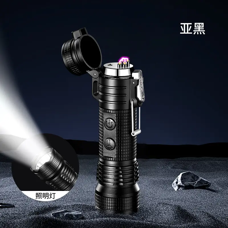 Dual Arc Lighter Flashlight with Igniter & Waterproof Design