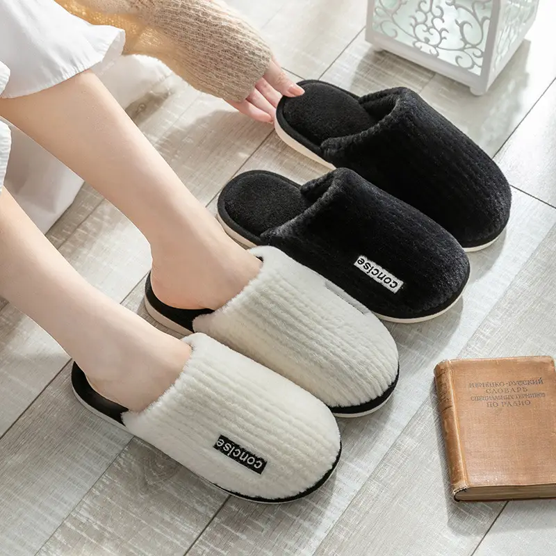Cotton Slippers Pink Warm Women Winter Fur - Image 30