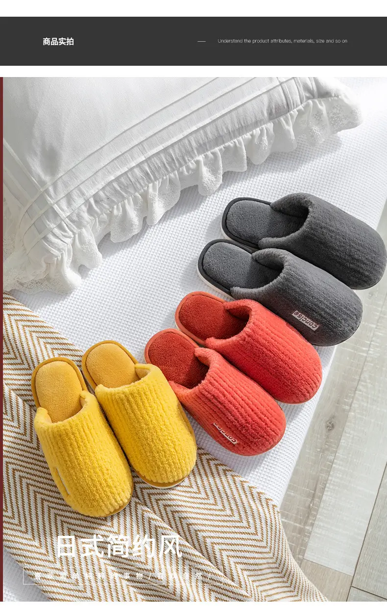 Cotton Slippers Pink Warm Women Winter Fur — feature 13