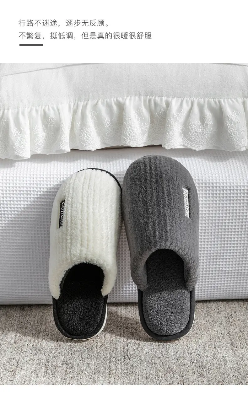 Cotton Slippers Pink Warm Women Winter Fur — feature 14