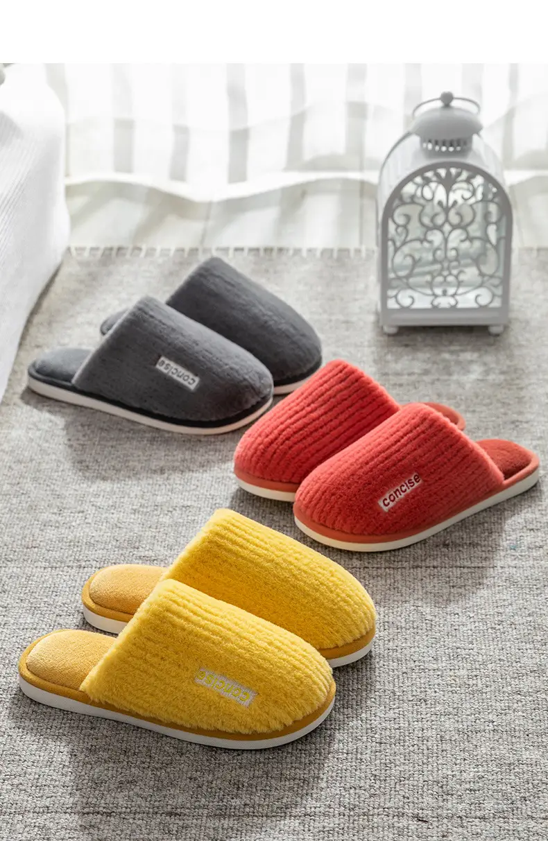 Cotton Slippers Pink Warm Women Winter Fur — feature 16