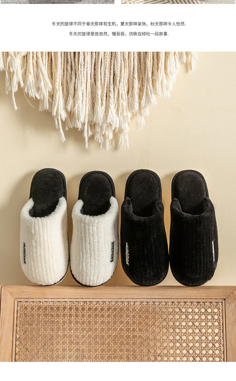 Cotton Slippers Pink Warm Women Winter Fur — feature 18