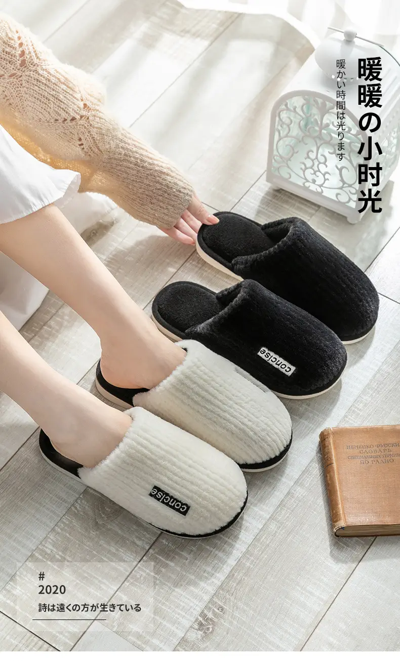 Cotton Slippers Pink Warm Women Winter Fur — feature 2