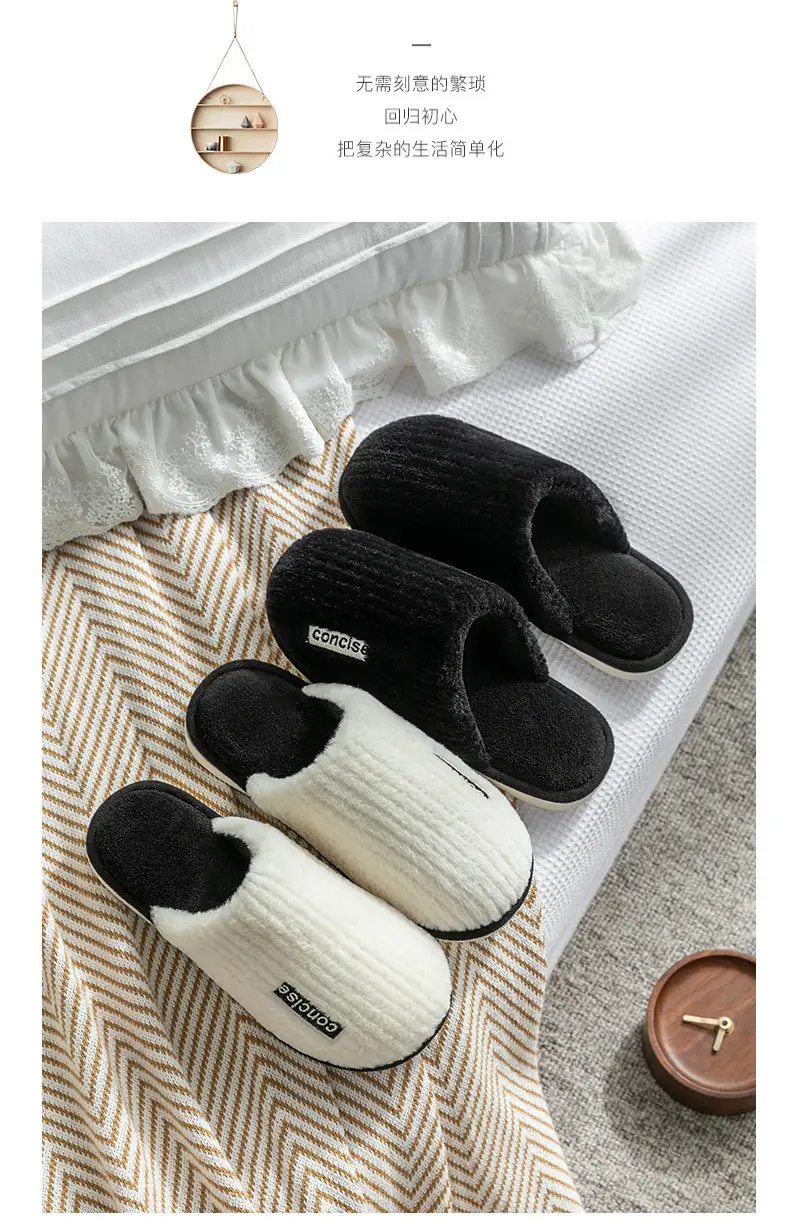 Cotton Slippers Pink Warm Women Winter Fur — feature 3