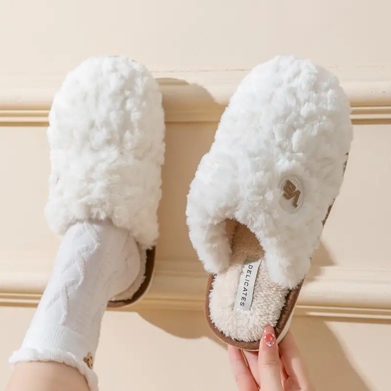 Cotton Slippers Pink Warm Women Winter Fur - Image 11