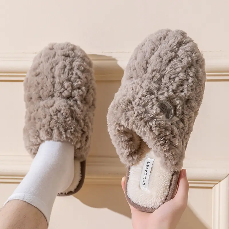 Cotton Slippers Pink Warm Women Winter Fur - Image 14